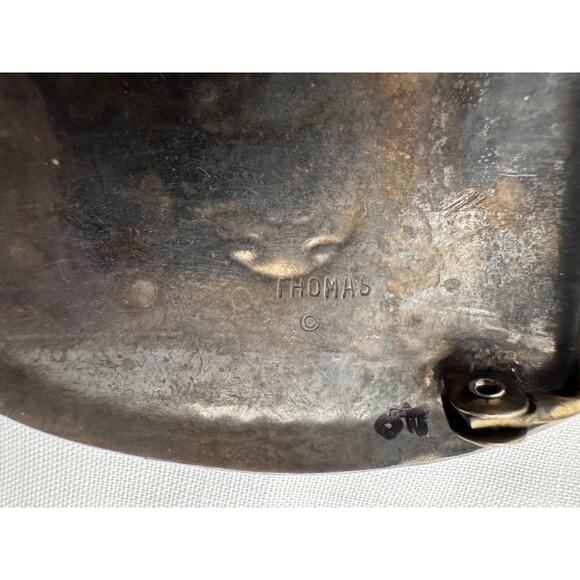 Native American Sterling Silver THOMAS Belt Buckle 54 gr Engraved Village Scene - Picture 4 of 6